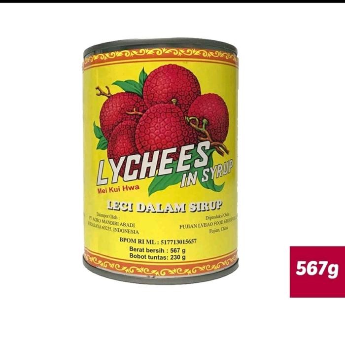 

Gdh Leci kaleng Lychees in syrup 567gr