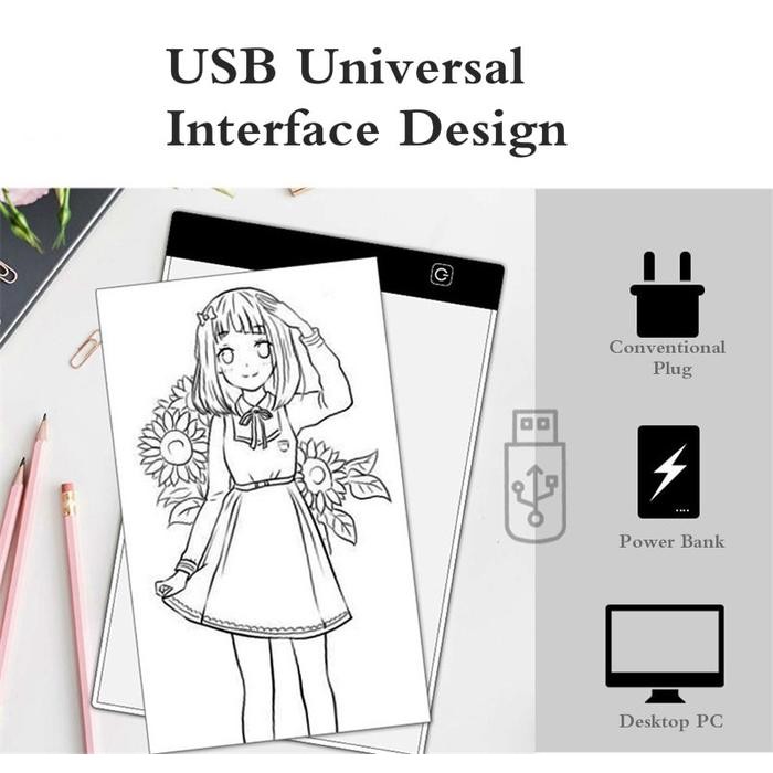 

A4 Led Drawing Tracing Board Cahaya Dapat Diatur Copy Board Ultra Slim Gratisongkir