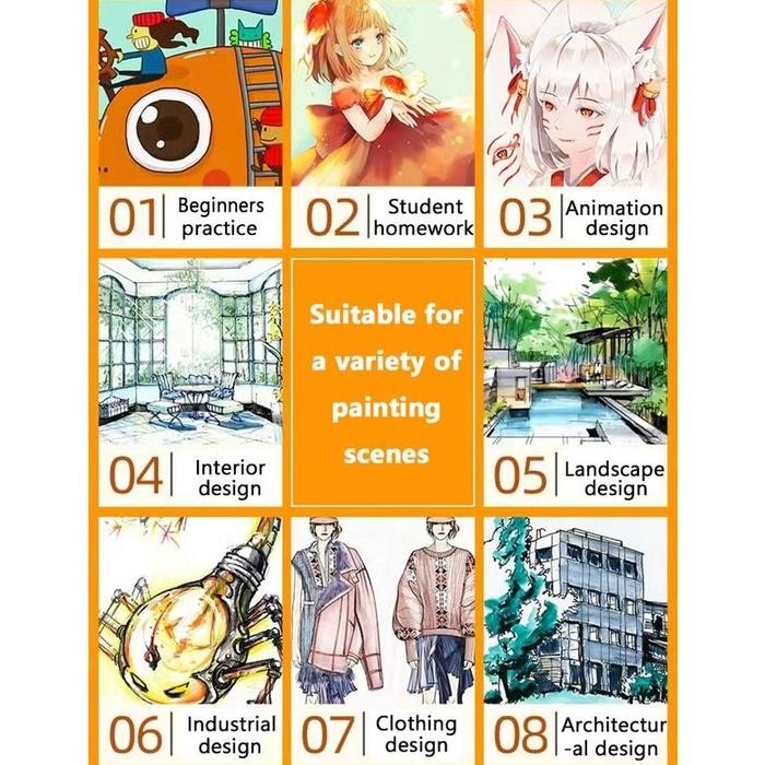 

Touch 12/36/60/80/120 Warna Sketsa Spidol Umum General Marker Set Animation Markers Gratisongkir