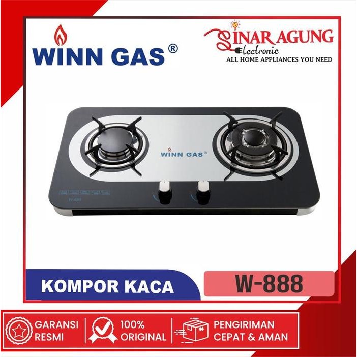 Kompor Gas Win Gas W-888 Kompor Gas - Hitam [2 Tungku]