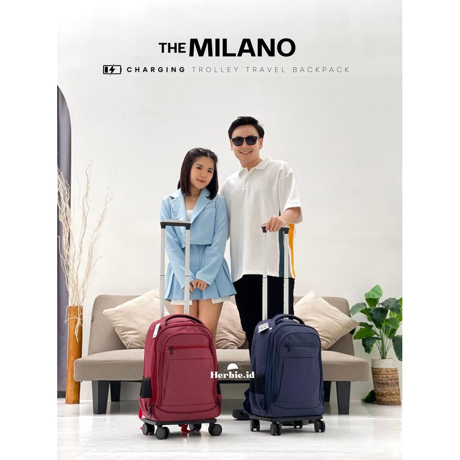 TAS RANSEL TROLI BARLEY KOREA PRIA WANITA PARASUT 4 RODA TRAVEL