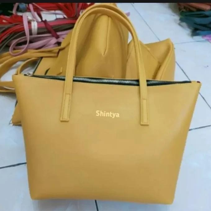 Tas Wanita Tote Bag Kirei Warna Kuning