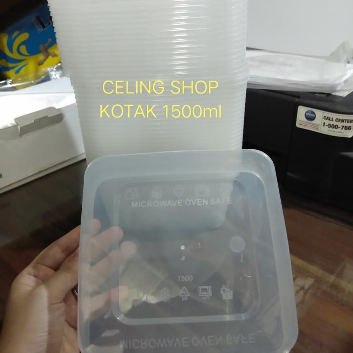 TEMPAT KOTAK BOX WADAH PLASTIK NASI KA 1500ml PER 25pc