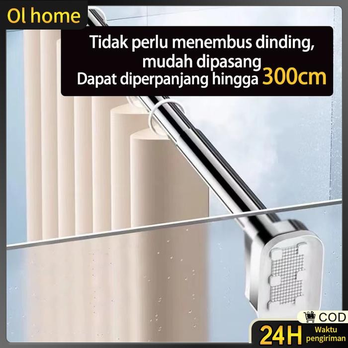 Tiang Gorden Fleksibel Jemuran Baju Tiang Jemuran Portable Stainless #Gratisongkir