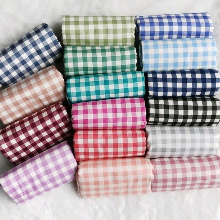 

KAIN KATUN JEPANG TOKAI MOTIF KOTAK CATUR BESAR - BAHAN COTTON GINGHAM UKURAN 13MM KODE 795