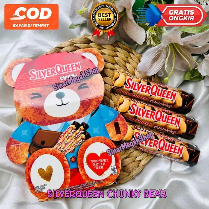 

SMS SilverQueen Chunky Bear Chocolate Valentine day kemasan bear isi 3x26 cokelat Food Coklat Snack