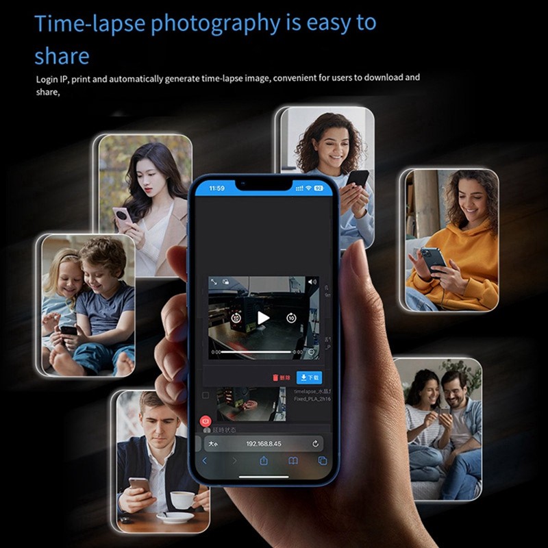 720P Camera For Kingroon KLP1/KP3S Pro V2 Driver-Free Camera USB Interface Time-Lapse Photography 3D