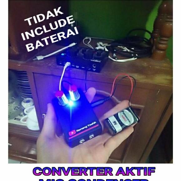 CONVERTER AKTIF MIC CONDENSER to SOUNDCARD V8