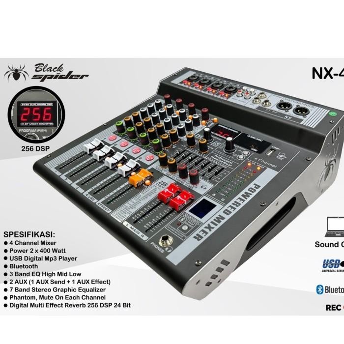 BLACKSPIDER POWER MIXER BLACKSPIDER NX4 New 256 DSP / BLACK SPIDER NX 4 POWER Mixer BlackSpider NX4