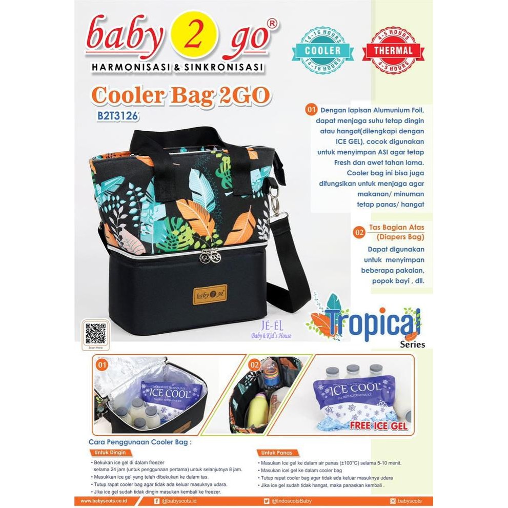 Baby 2 Go Cooler Bag Tropical Series B2T3126 / Tas Asi