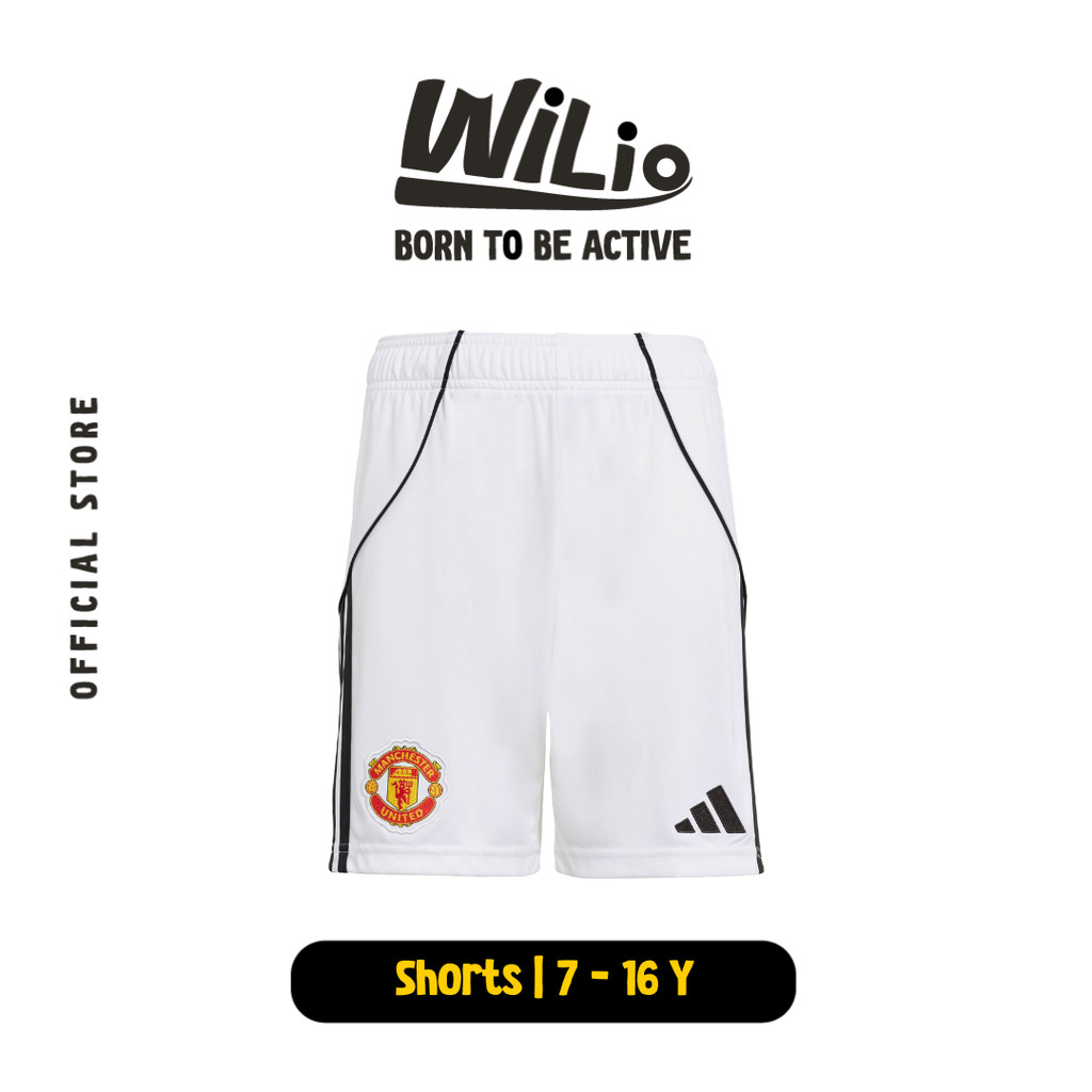 ADIDAS Manchester United 25/26 Home Shorts Kids JP3017 - Celana Pendek Anak (Putih)