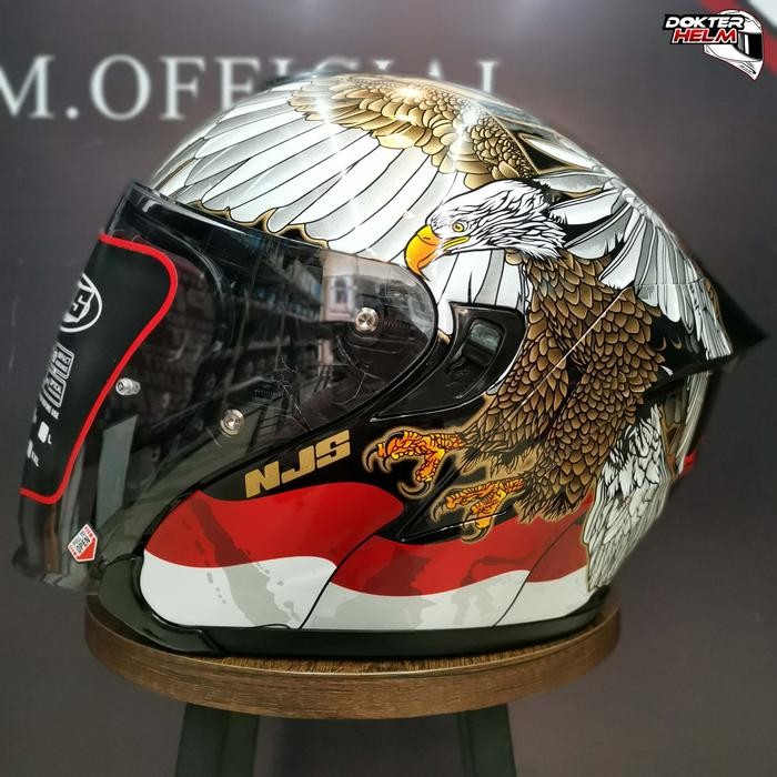 Njs Kairoz Motif Garuda Double Visor Helmet Helm Motorcycle Helm Motorcycle
