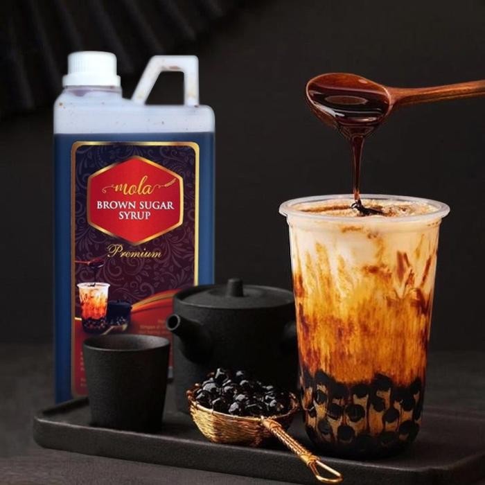 

New Mola Brown Sugar Cair 1 Liter / Gula Cair Premium seperti Xing Fu Tang, Tiger, Kokumi Sugar dll