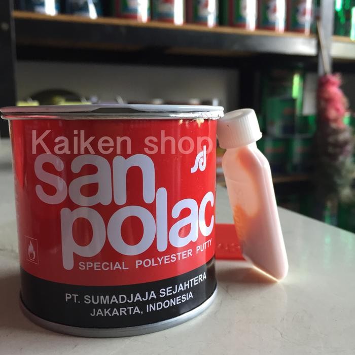 Dempul Sanpolac 250 Gram / Dempul Besi Dempul Mobil + Hardener + kape *