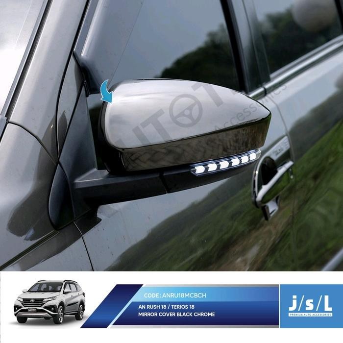 Hemat Cover Spion All New Rush Terios 2018-2022 Gr Sport Black Chrome Jsl