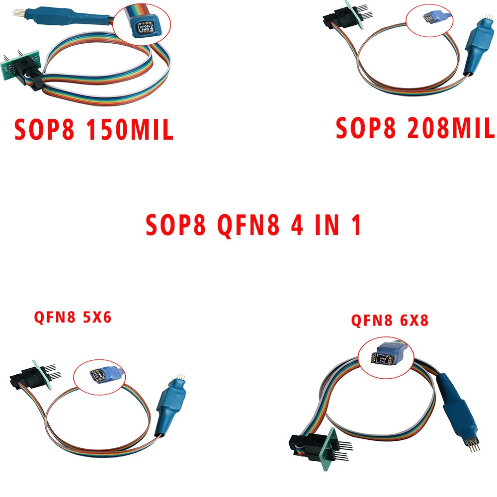 

Test Clip SOIC8 SOP8 Probe Line For EEPROM 93CXX/25CXX/24CXX circuit programming on USB Programmer