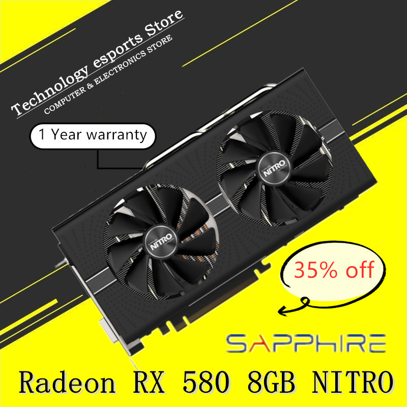 SAPPHIRE Original RX 580 8G NITRO Graphic card RX 580 Game graphics card GDDR5 256bit RGB lamp