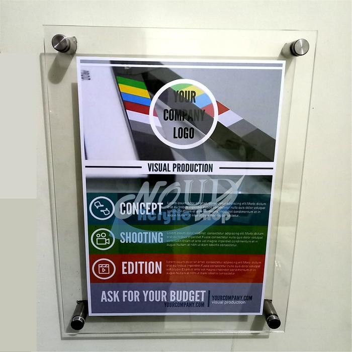 Frame Akrilik Papan Iklan Display Poster Dinding Ukuran A3