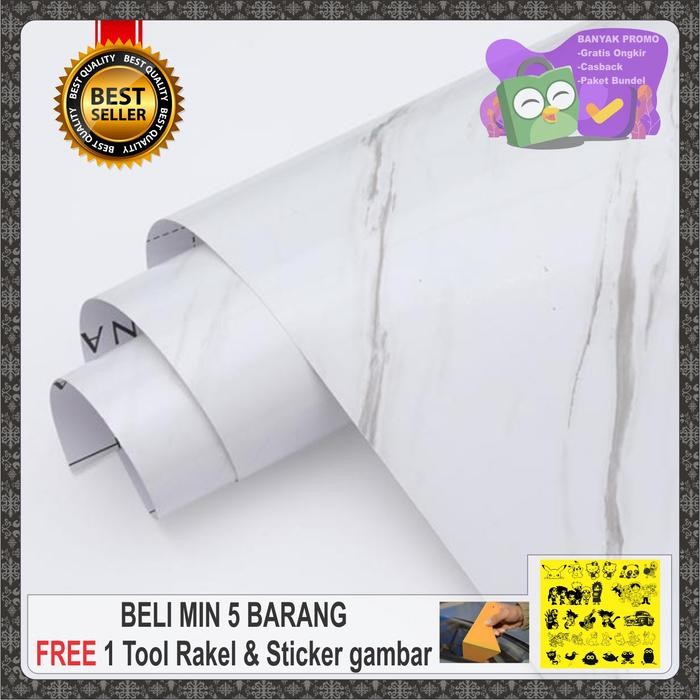 Stiker motif mamer putih corak hitam/wallstiker motif marmer putih