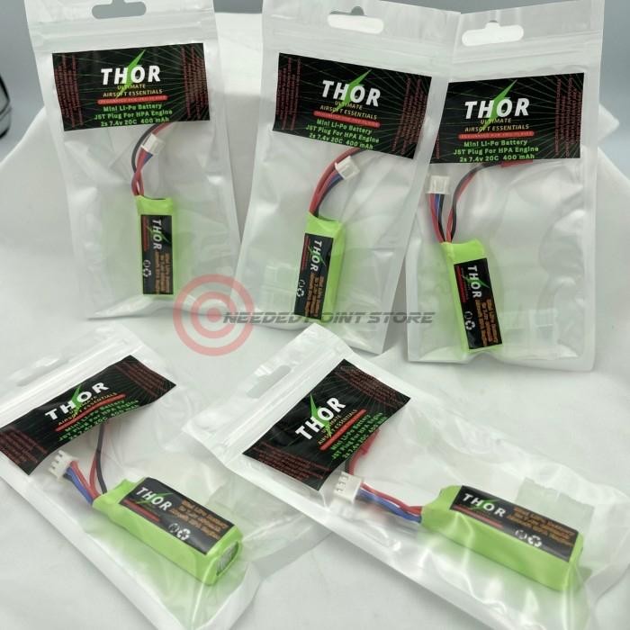 Thor Mini Lipo Battery 7.4V 2S 400Mah Jst Connector Lipo Battery Hpa Airsoft Batre Lipo Hpa