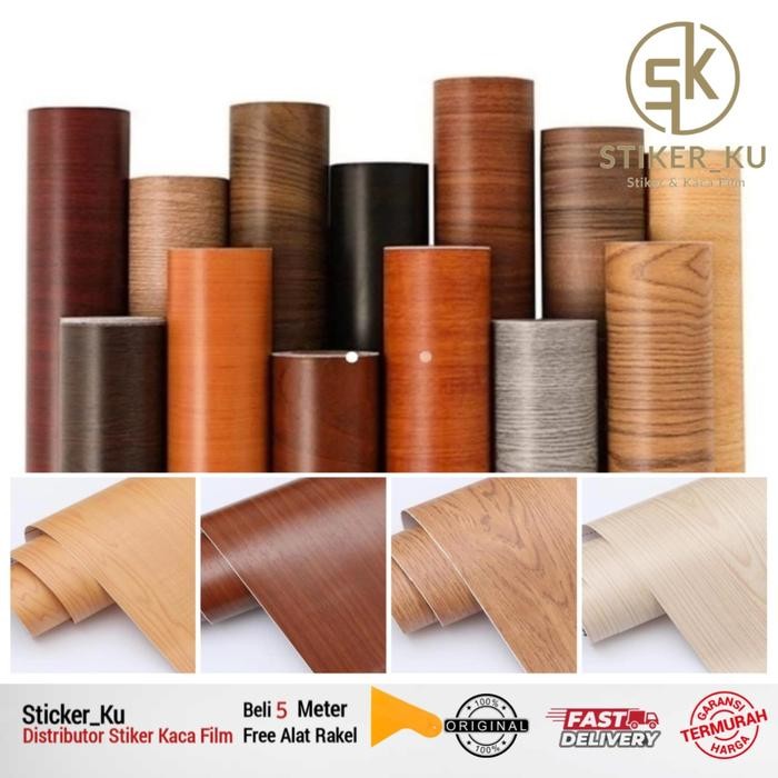 Sticker Pvc Sheet motif kayu