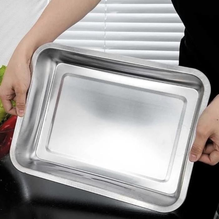 Nampan Baki Baking Tray Stainless Persegi/Nampan Talam Saji