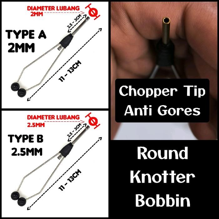 Bobbin Knotter Round Alat Pemintal Benang Assist Hook Non Ceramic