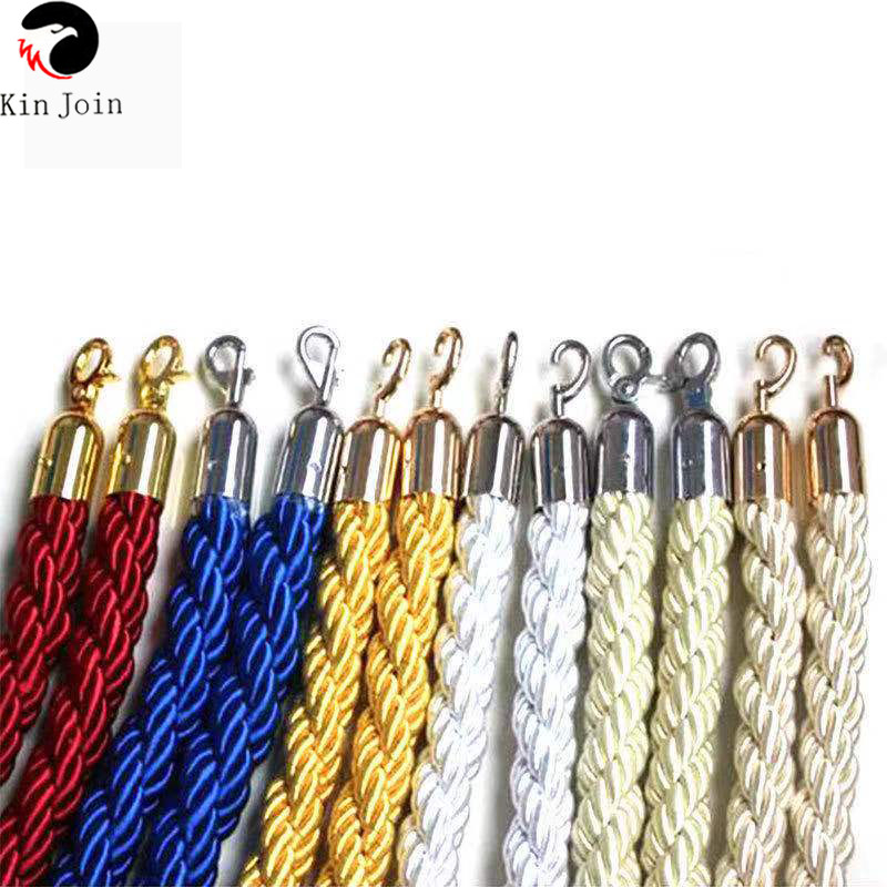 

High Quality 1.5m Long Twisted Lining Barrier Rope,KINJOIN Flannel Sling For Welcoming Queuing