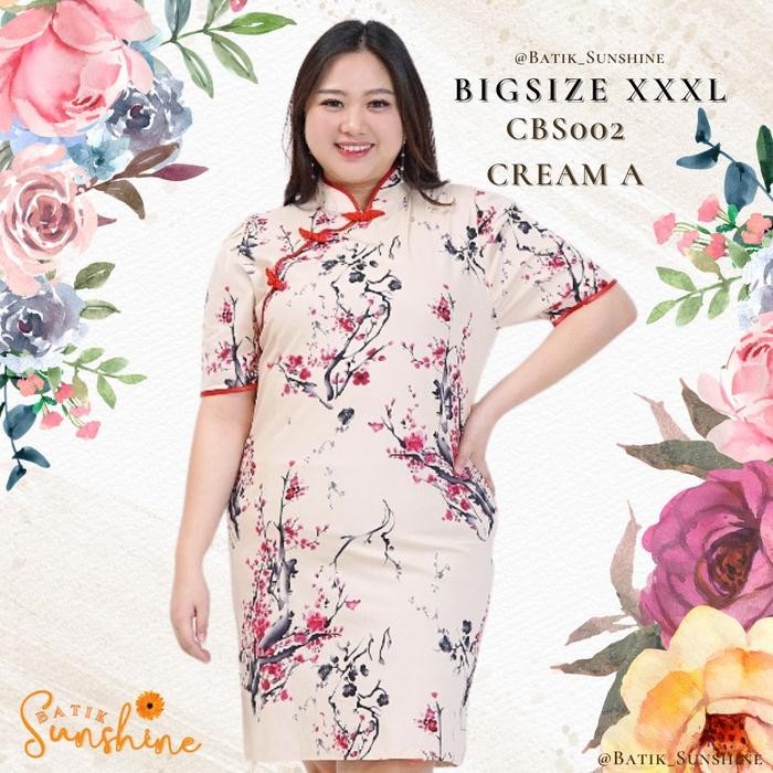 CHEONGSAM SANGJIT DRESS BATIK WANITA SIZE XXXL/JUMBO/BIG SIZE CBS002(5 KODE 1135