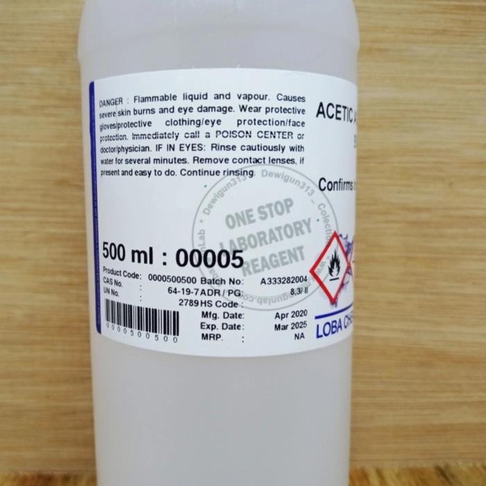 Asetic Acid Glacial Ar 99.7% / Asam Cuka Glasial Ar 500Ml