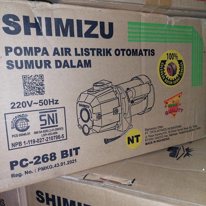 Shimizu PC 268 bit Jet Pump Sumur dalam tanpa Mata Jet dan Tabung.