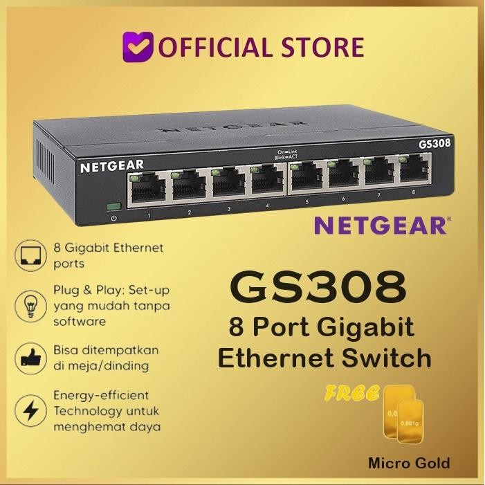 NETGEAR GS3 ( 8 Port Gigabit Ethernet Switch ) *