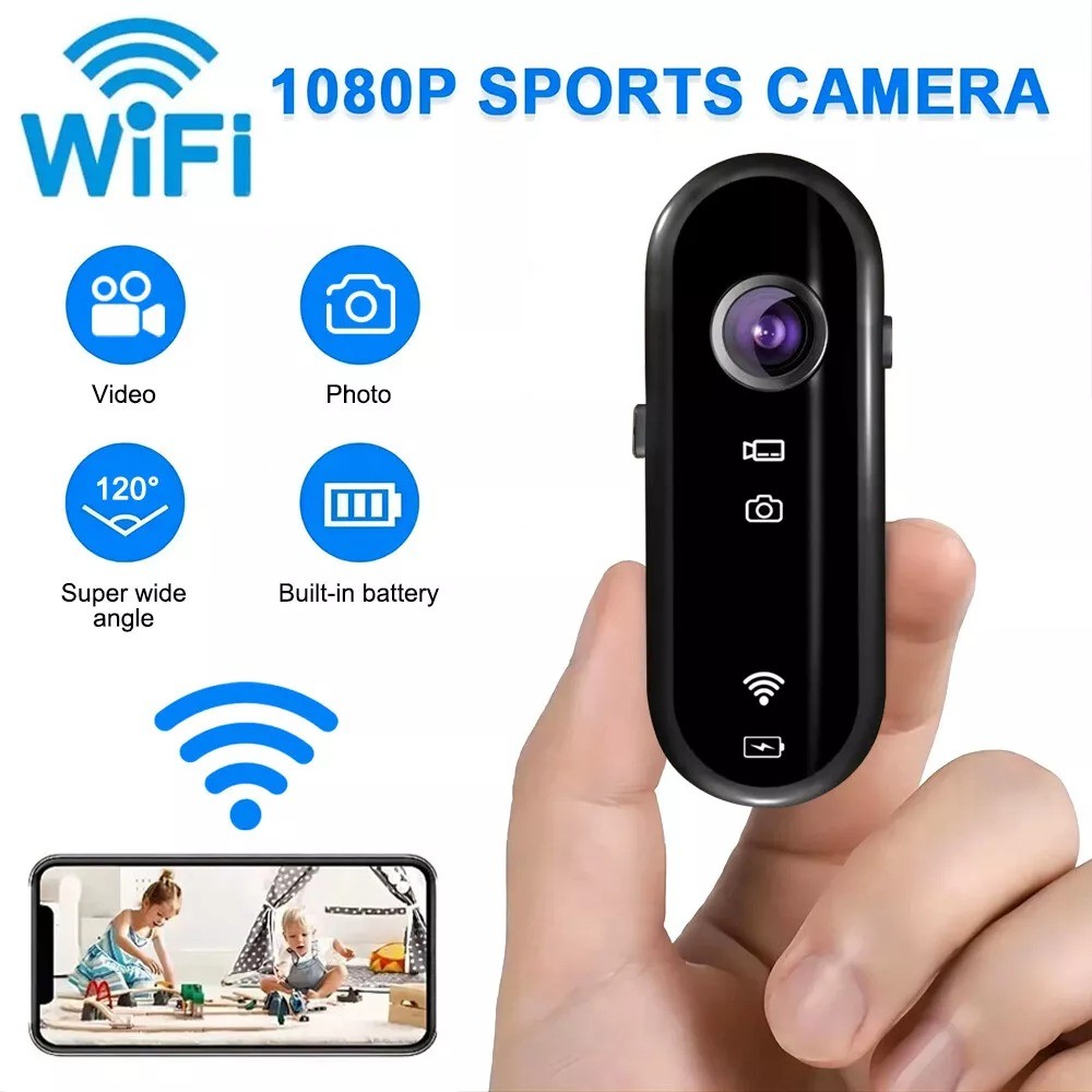 

Kamera Aksi Mini HD 1080P WiFi 500mAh EIS Sensor