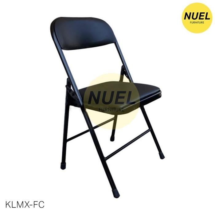 Nuel Kursi Lipat Portable Minimalis Hitam / Kursi Hajatan / Futura Chitose Pasti Ori