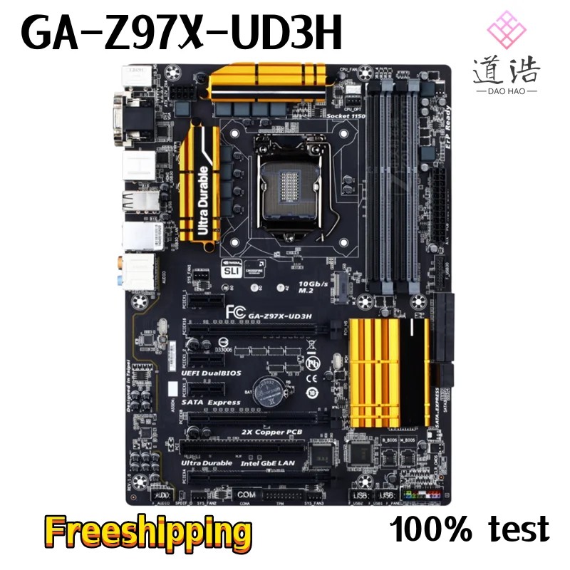 For GA-Z97X-UD3H Motherboard 32GB M.2 USB3.0 USB2.0 SATA III LGA 1150 DDR3 ATX Z97 Mainboard 100% Te