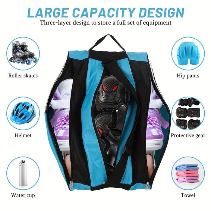 (Expert) Tas Sepatu Roda Anak Bahan Kain Oxford Tas Sepatu Roda Inline Skate Tahan Aus Breathable