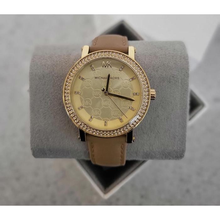 JAM TANGAN BRANDED Corey Three-Hand Camel Leather MK2986