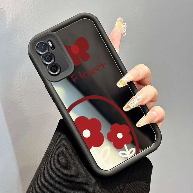 Casing Hp OPPO A16 OPPO A16s OPPO A54s Case Casing Graffiti Kelinci Hitam HP Kesing kasus cermin bar