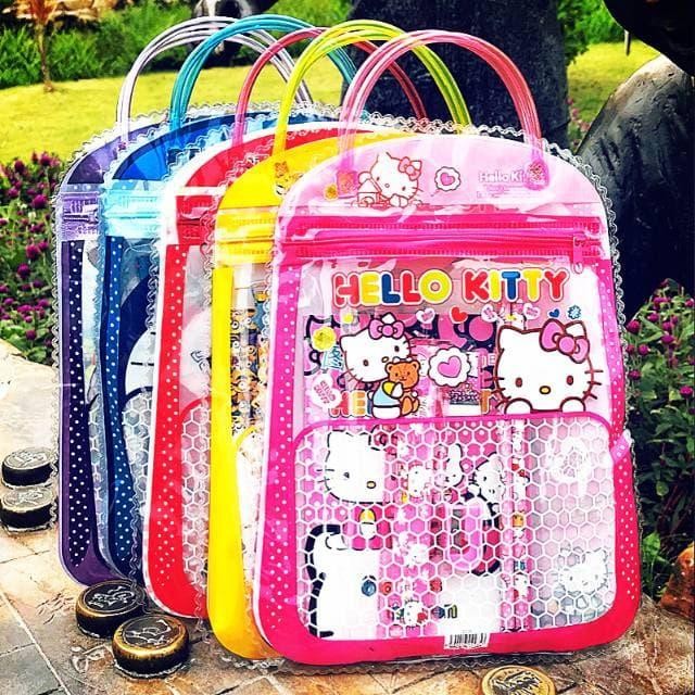 

TERLARIS STATIONARY SET FREE BAG SET ALAT TULIS ANAK SEKOLAH MOTIF KARTUN READY STOCK