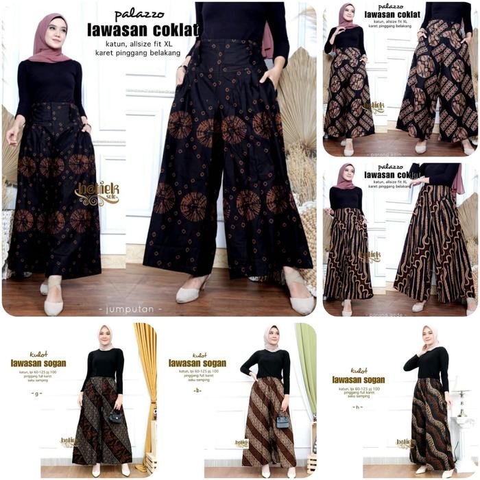 DISKON NEW Kulot Tumpuk Bulu Merak Batik Celana Panjang Bawahan Kebaya Modern READY STOCK