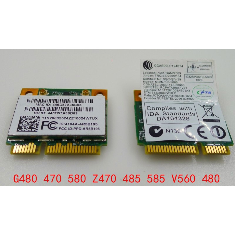 New Wifi Bluetooth 3.0 Wireless Card For Atheros AR5B195(AR9002WB-1NG) AR9285 For Lenovo G470 G480 G