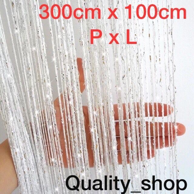 tirai benang putih gliter 3meter x 1meter