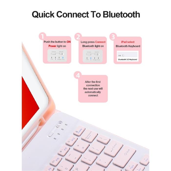 IPAD 8 10.2 2020 FLIP CASE KEYBOARD BLUETOOTH COVER MOUSE PEN HOLDER