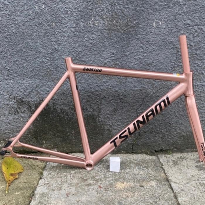 Frame Tsunami Snm 100 Alloy Rose Gold Fixie Original