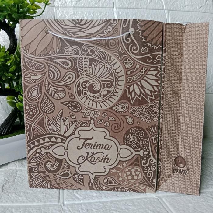 PROMO HEMAT 100 PCS PAPERBAG MINI MOTIF BATIK TAS SNACK SOUVENIR PERNIKAHAN kertas tali