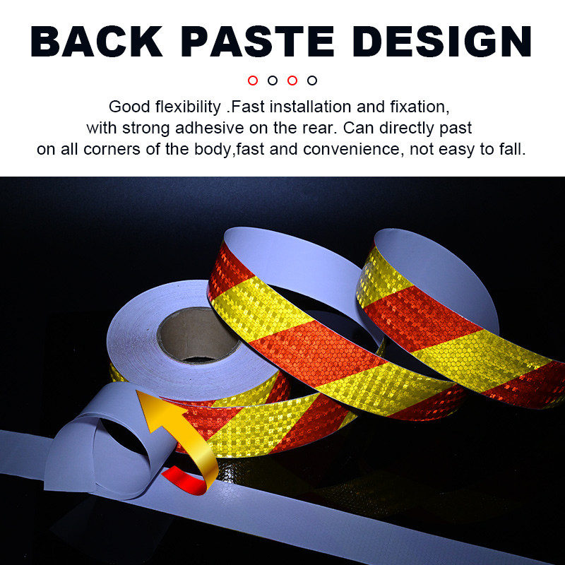 

Reflective Tape Self Adhesive 2inchX33ft Yellow-Black Yellow-Red Twill Waterproof Reflector Safety