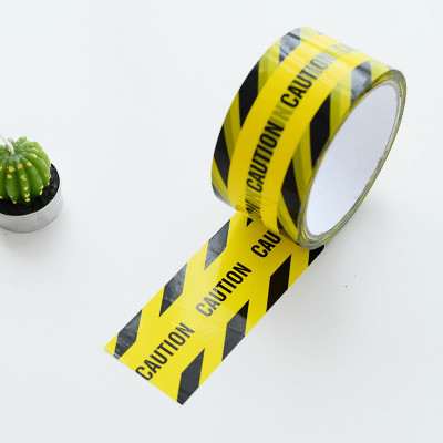 

1 Roll Warning Tape Yellow BlackStripe Barricade Caution Work Safety Adhesive Tapes DIY Sticker For