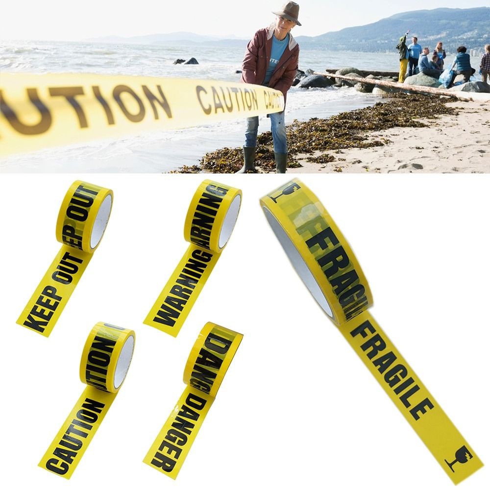 

Yellow Tape Warning Tape Black Character 2.4cm*25M Caution Signs Adhesive Tape FRAGILE Decoration