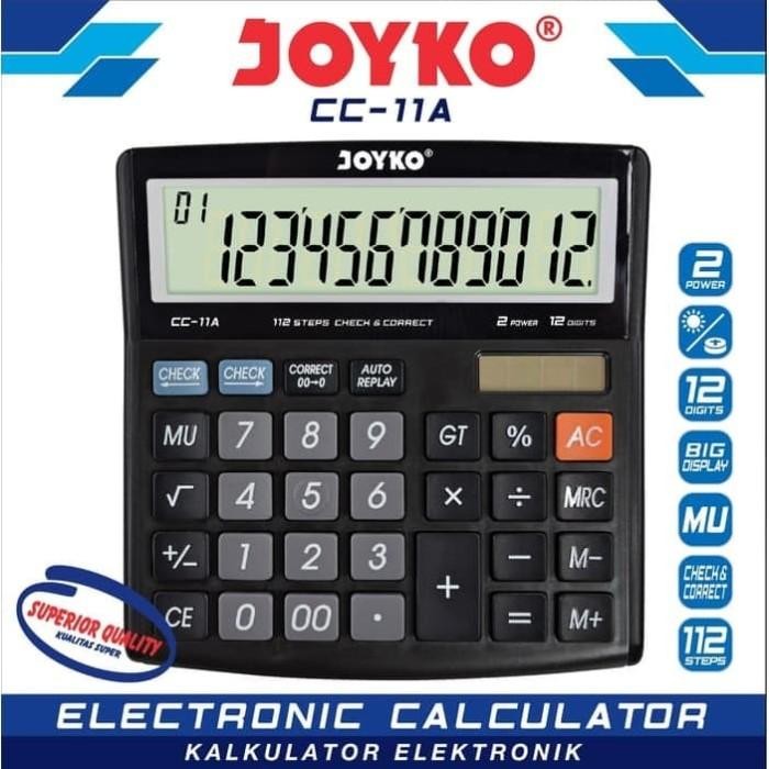 

calculator kalkulator joyko cc-11a 12 digits check correct murah kode 113