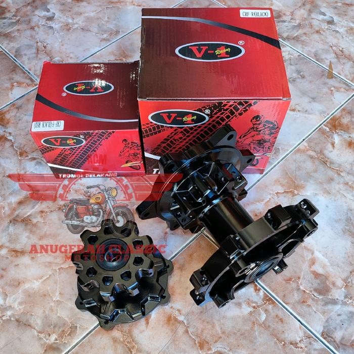 TROMOL CRF HOLE 36 SET DEPAN BELAKANG HOLE 36 DOBLE LAKER V1 HITAM Bearing Motorcycle *